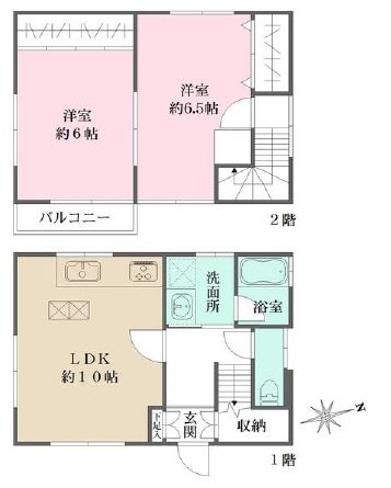 西宮市能登町　中古戸建の間取り