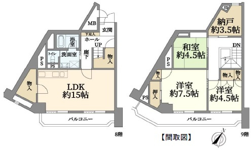 夙川ビューハイツD棟の間取り