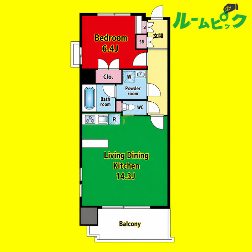 レジディア久屋大通Ⅱ　名古屋市賃貸　仲介手数料無料の間取り