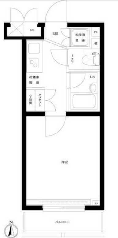 ルーブル中目黒弐番館　分譲賃貸　オートロック　南向きの間取り