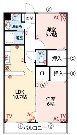 ノースフィールドユタカの間取り|使い勝手の良い間取りです♪