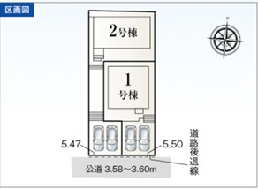 【区画図】 | LiveleGarden瀬戸市松原町3丁目全2棟【仲介手数料無料　東山小　南山中】 | 今すぐのご案内可能です！→  0120-336-922　までお気軽にお問い合わせください。