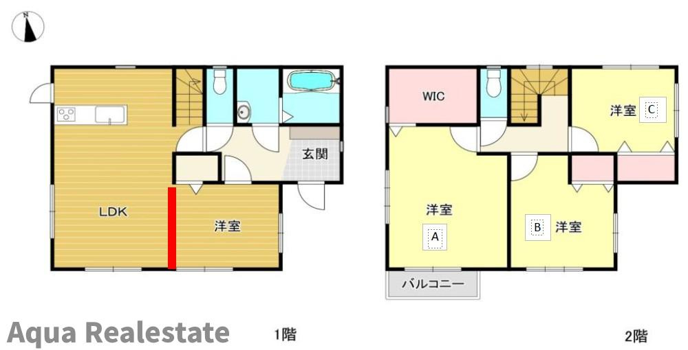 綾歌郡綾川町 陶 お洒落な美邸の間取り