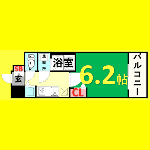 プレサンス金山コネクト　名古屋市賃貸　仲介手数料無料の間取り