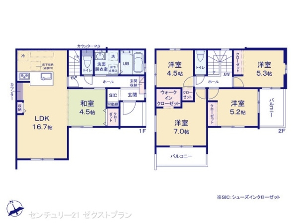 高崎市棟高町1期 1号棟の間取り|図面と異なる場合は現況を優先