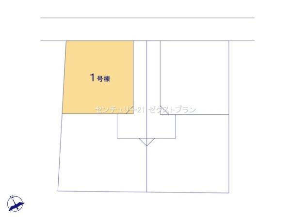 高崎市棟高町1期 1号棟の区画図