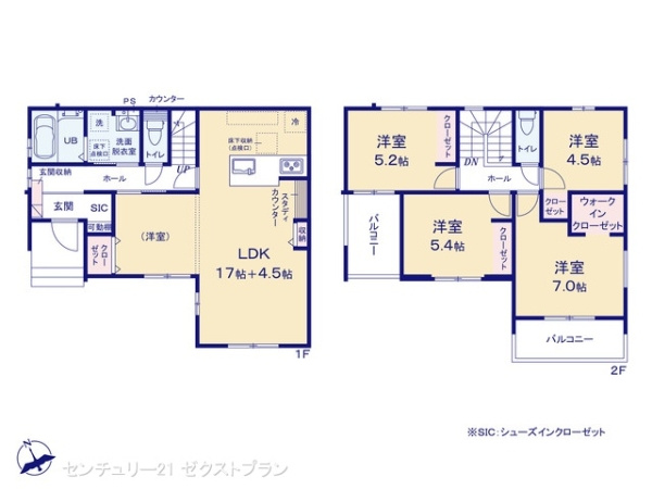 高崎市棟高町1期 2号棟の間取り|図面と異なる場合は現況を優先