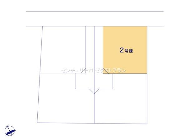 高崎市棟高町1期 2号棟の区画図|区画図