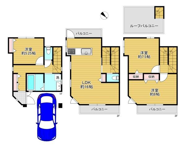 【間取り】 | 守口市佐太中町7丁目　中古戸建