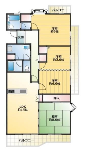 馬見第一住宅　１７号棟の間取り