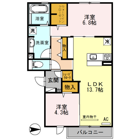 セクレール北本町B棟の間取り