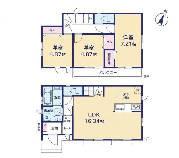 横浜市港北区小机町の新築一戸建の間取り