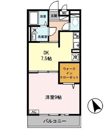 姫路市飯田のハイツの間取り