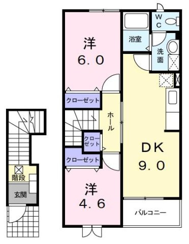 【間取り】 | エルグランディ西尾　Ｂ