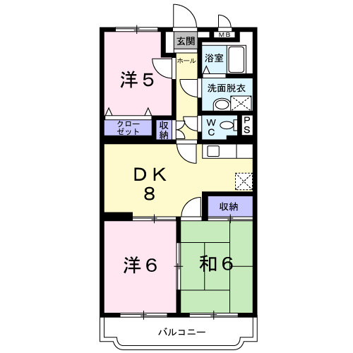 【間取り】 | ファミールＫ向山Ⅱ