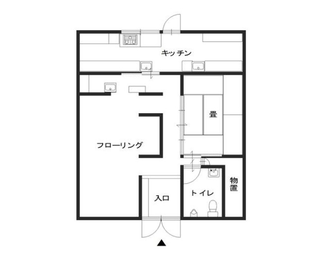 近江八幡市馬淵町の店舗一部の間取り