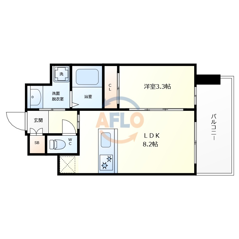 S-RESIDENCE難波西alterの間取り|S-RESIDENCE難波西alter　間取り