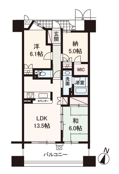 【間取り】 | 泉ヶ丘アーバンコンフォート | 南向きバルコニーで陽当り良好！収納たっぷり2SLDKの間取り。大切なペットと一緒に暮らせます(細則有)！