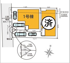 所沢市上安松11期全2棟　新築戸建の区画図|2025/5/25撮影