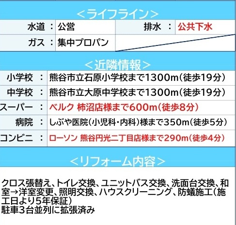 中古戸建　熊谷市円光2-12-67（リフォーム住宅）の構造・工法・仕様