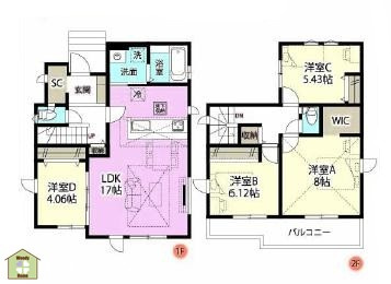 越谷市東越谷21期　新築一戸建て　2号棟