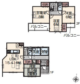 【間取り】 | いろどりアイタウン古河市諸川23-P1　 | 南向きで日当たり良好な間取りです