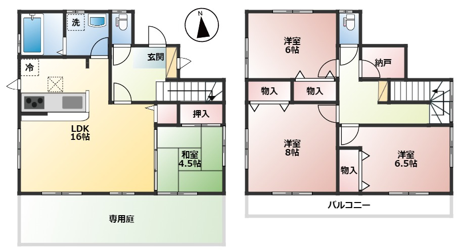 あきる野市牛沼/中古戸建/セカンドハウス利用のため室内大変キレイです♪の間取り|各室独立性が高く収納豊富な間取りです♪