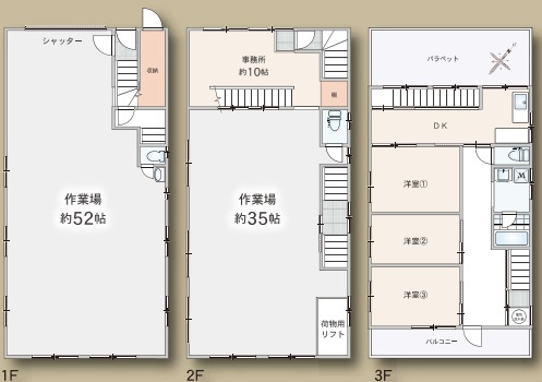 足立区入谷９丁目のビルの間取り