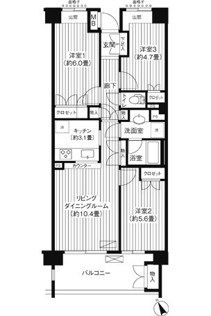 キャメロット上永谷の間取り