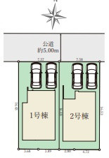 豊中市待兼山町　第1期　新築一戸建ての区画図|全2区画