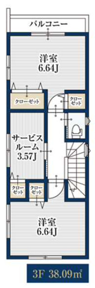【仲介手数料無料】所沢市けやき台全２棟１号棟　所沢の新築住宅なら西武ハウジングの間取り
