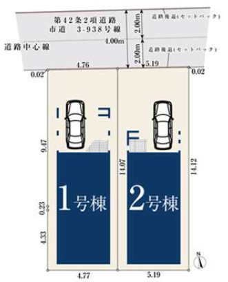 【仲介手数料無料】所沢市けやき台全２棟２号棟　所沢の新築住宅なら西武ハウジングの区画図