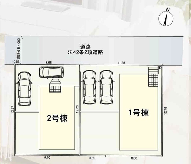 【区画図】 | 小田原市蓮正寺　新築戸建て　全2棟　小田急線「蛍田駅」徒歩7分