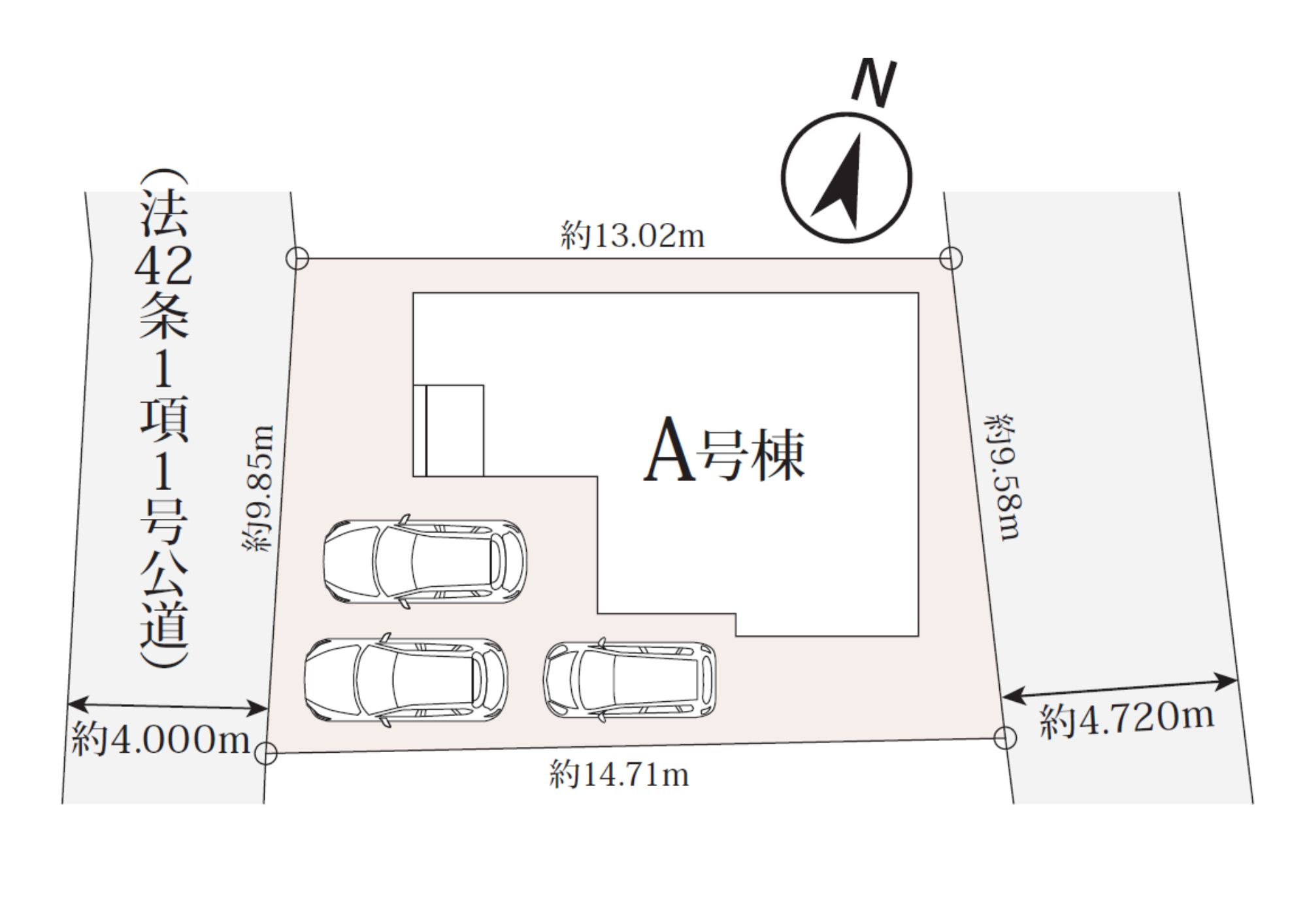 新築戸建　三島市徳倉４丁目698番　全１棟　A号棟の区画図