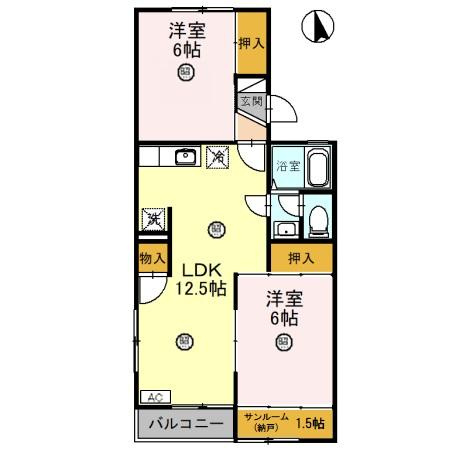 サニーコート聖　Ａ棟の間取り