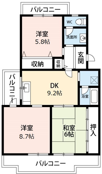 【間取り】 | ロイヤルハウス上地