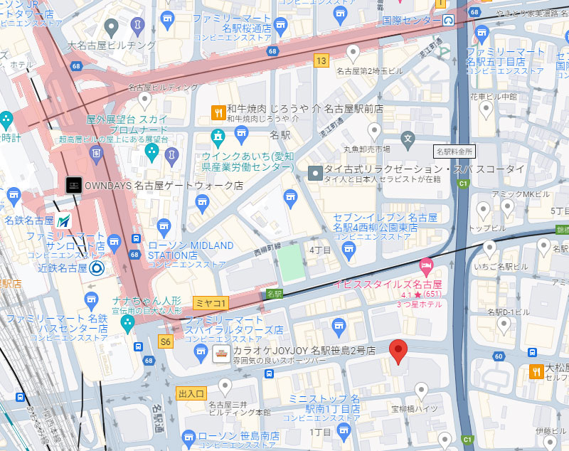 ＥＤＧＥ名駅の地図