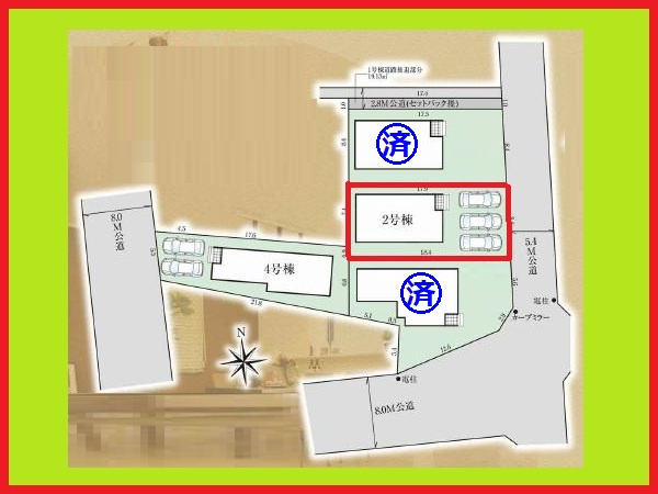 名古屋市中川区大当郎１丁目の新築一戸建の区画図|◇２号棟◇　　