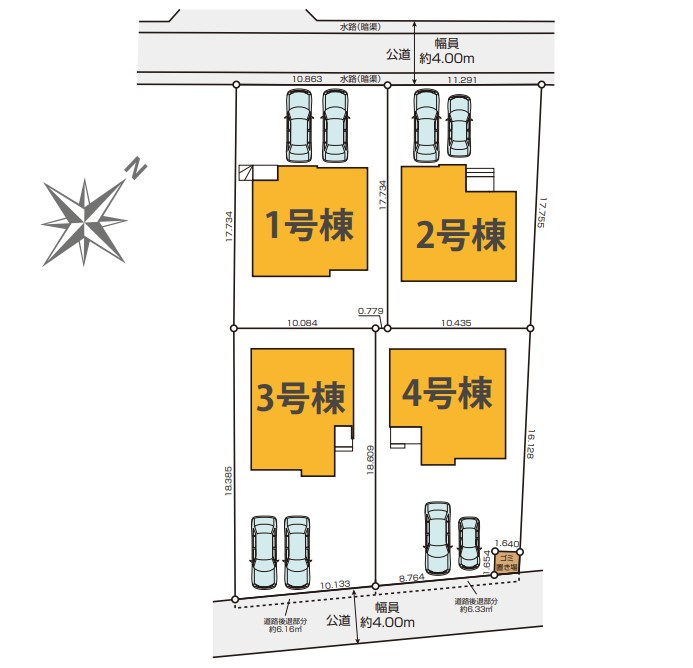 ひたちなか市足崎3期　1号棟　新築戸建の区画図