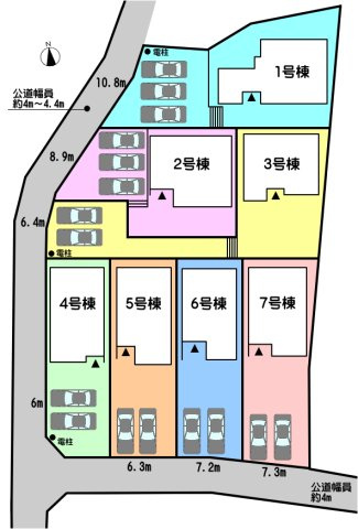 碧南市神有町（2期施工）の区画図|3号棟　並列駐車2台