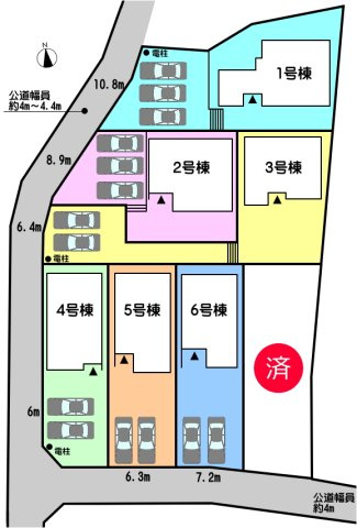 碧南市神有町（2期施工）の区画図|3号棟　並列駐車2台
