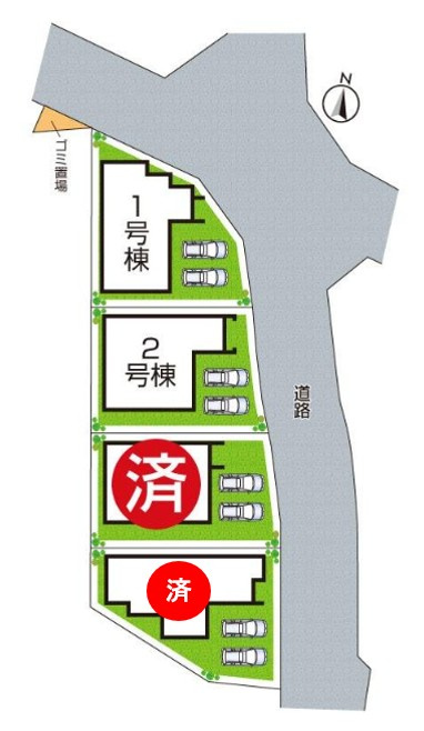 たつの市龍野町中村　第7期　新築一戸建ての区画図|全4区画