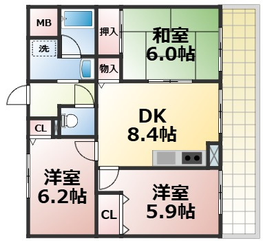 【間取り】 | シャリテ今里　仲介手数料無料
