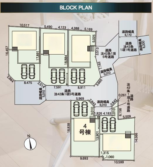 水戸市平須町第8　新築戸建　4号棟の区画図