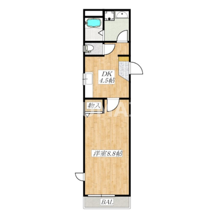 メゾン橘の間取り|角部屋です！