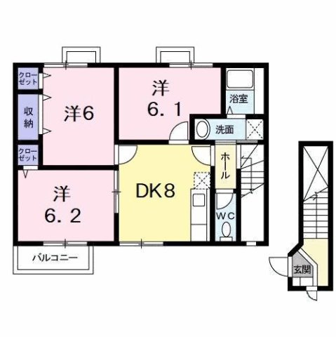 ホワイトリバー　Ａの間取り