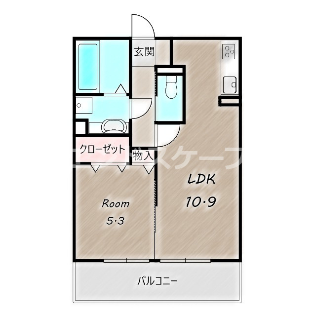 D-ROOM紅雲町Cの間取り|高崎、前橋のお部屋探しはエンドスケープまで！お客様の理想お聞かせ下さい♪
