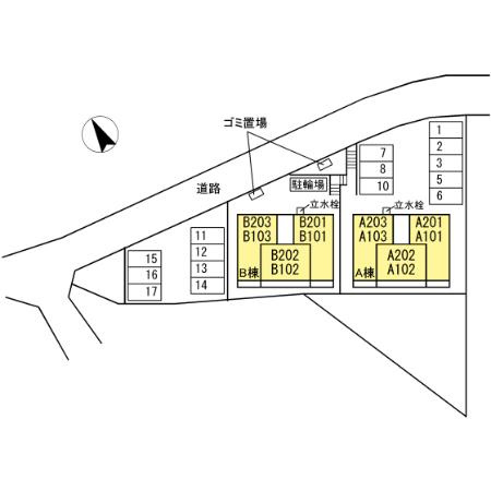フェリーチェ　B棟の区画図