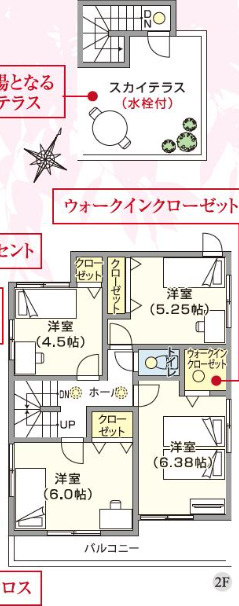 【仲介手数料無料】所沢東所沢和田１期全２棟１号棟　所沢の新築なら西武ハウジングの間取り