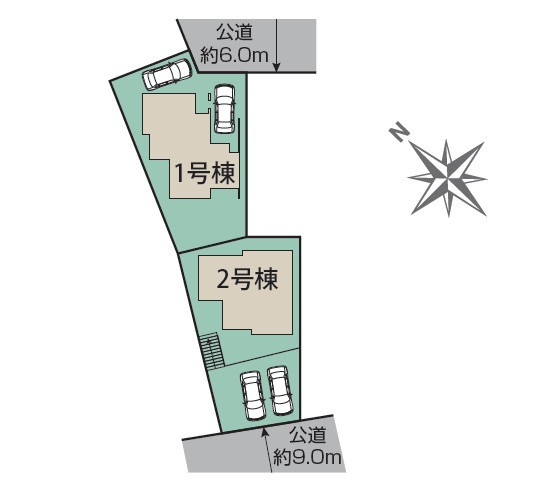 横浜市緑区長津田みなみ台２丁目新築一戸建ての区画図